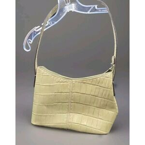 Fossil Green Leather Alligator Style Shoulder‎ Bag Satchel Purse
